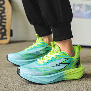 Sports Pro Running Shoes Q66 Royal Blue Fluorescent Green Mesh Breathable Lightweight Casual Sport Shoes for Men Women - Product Image 4