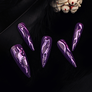 Vente en gros <span class=keywords><strong>Faux</strong></span> ongles à presser 3D violet pour Halloween <span class=keywords><strong>Faux</strong></span> ongles faits à la main en <span class=keywords><strong>plastique</strong></span> ABS pour doigts - Product Image 2