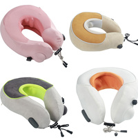 Oreiller de massage de voyage gonflable en forme de U Shiatsu électrique personnalisable pour la voiture et la maison