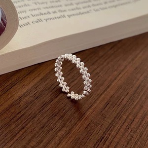 Sterling Silver Beaded <b>Open</b> <b>Ring</b> S925 Minimalist Ball Shape Unisex Fashion Jewelry Gift - Product Image 1