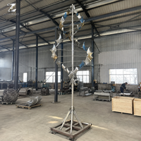 Grande sculpture cinétique en acier inoxydable, artisanat métallique, art éolien extérieur, décoration paysagère d'hôtel, sur mesure, durable, fabrication en usine