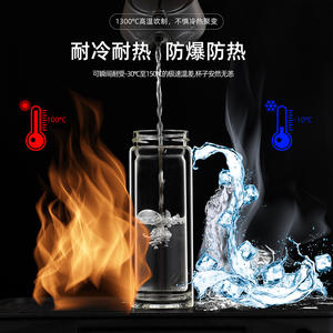 Taza de té de doble pared de vidrio con filtro de 350 ml, regalo empresarial para hombres y mujeres, botella de agua de alta gama - Product Image 4