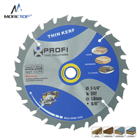 Lame de scie circulaire TCT de 7-1/4'' (185 mm) à coupe fine pour bois, à dents ATB pour scies à onglet sans fil et scies de table, écoénergétique