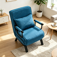 Klappbares Schlafsofa-Kissen für Kleine Räume 3-in-1 Konvertierbares Liegesofa Chaiselongue-Bett Waschbarer Bezug Verstellbar für Wohnzimmer Hotel