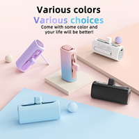 2024 gran oferta 18W carga rápida 5000mAh cápsula banco de energía con soporte para teléfono móvil con certificación KC Mini banco de energía