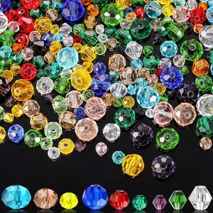Cuentas de Cristal Mixtas al por Mayor, Bicónicas/Redondas/Cuadradas, Colores Craquelados y AB, Paquete a Granel para Fabricación de Joyería DIY - Product Image 5