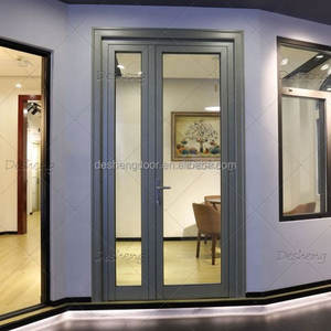 Porte française en aluminium et verre pour maison, porte extérieure en acier, porte française en arc - Product Image 3