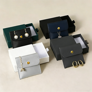 Boîte à bijoux en carton de haute qualité, pochette à pression en PU, emballage personnalisé pour tiroir à bijoux, pour vos objets précieux, Ele Queen - Product Image 1