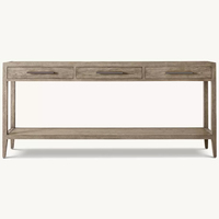 Console de salon et salle à manger haut de gamme en chêne massif au design moderne
