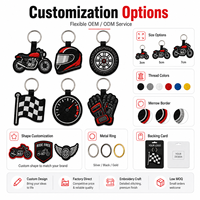 Porte-clés brodés personnalisés pour motos, échantillon rapide en 5-8 jours, solution OEM ODM tout-en-un, vente en gros de porte-clés pour motards