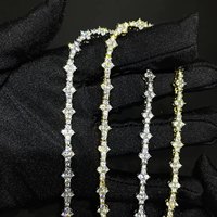 Perhiasan berkilau wanita 3MM kubik kuningan zirkon tenis kalung rantai berlapis emas 3MM CZ kalung bentuk hati agama Kristen