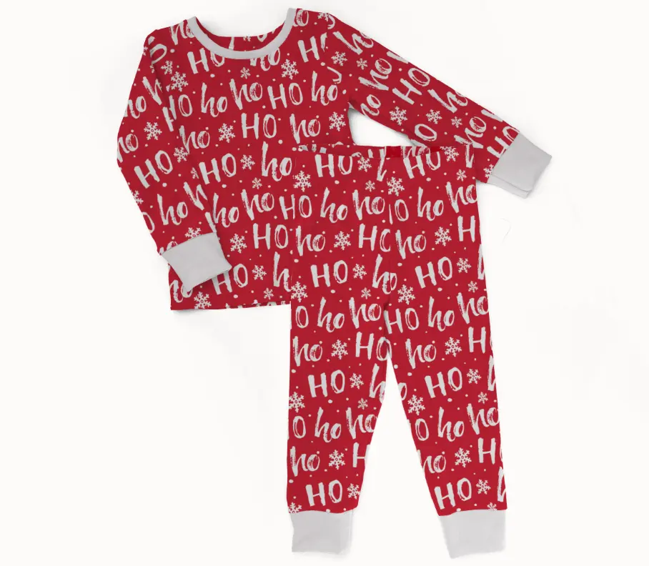 New Fashion Long Sleeve Kids Two Piece Set Bamboo Baby Pyjamas