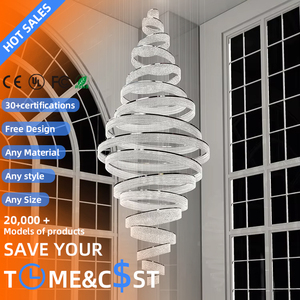 Bắc Âu Sang Trọng LED Vòng Đèn Chùm Ánh Sáng Thủy Tinh Hiện Đại Đèn Trần Cho Sảnh Khách Sạn Biệt Thự Duplex Cầu Thang Trong Nhà Phòng Trang Trí - Product Image 1