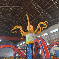 Manège Électrique en Fibre de Verre en Forme de Pieuvre pour Parc d'Attractions, Fête Foraine, Carnaval, Grandes Structures de Jeux Extérieures pour Enfants