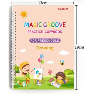 สมุดบันทึกแบบสันเกลียวพร้อมหมึกวิเศษลบได้ สำหรับเด็กก่อนวัยเรียน หน้าพิมพ์สำหรับฝึกเขียน ใช้ซ้ำได้ เป็นของขวัญสำหรับเด็ก - Product Image 2