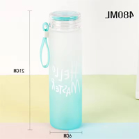 Bouteille d'eau en verre dépoli coloré à changement de couleur avec couvercle, personnalisable avec logo, vente en gros