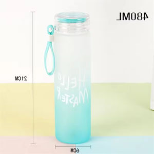 Botella de Agua Personalizada al por Mayor con Logotipo, Vaso de Vidrio Esmerilado que Cambia de Color con Tapa - Product Image 2