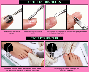 Set de Manicura y Pedicura de Acero Inoxidable, Cortaúñas, Removedor de Cutículas, Lima, Pulidor, Kit de Cuidado de Uñas Manual - Product Image 3