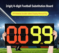 Carte de Substitution de Football Manuelle à Quatre Faces Double Face pour Arbitre, Écologique, Durable, en Matériau PP Fluorescent, Couleurs Variées