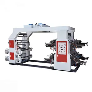 High Speed Four Colours plastic film Polythene PE bag Non woven Flexographic Printing Machine