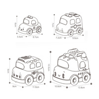 Véhicules empilables magnétiques pour tout-petits de 1 à 3 ans, ensemble de voitures à emboîter avec lumières et musique, camion de pompiers, autobus scolaire, ambulance, voiture de police