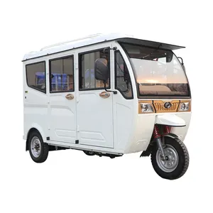 Mini autobús triciclo, motor alimentado por combustible, 3 ruedas, bicicleta de pasajeros, motocicleta