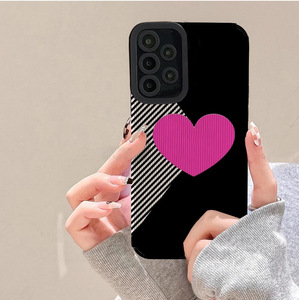 Noir Blanc Rayé Amour Impression Souple En Cuir TPU Housse de Téléphone Portable Pour Samsung Galaxy S22 S23 Note 10 20 A54 A73 A14 <span class=keywords><strong>A51</strong></span> - Product Image 1