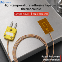 Capteur thermocouple de type K haute température avec isolation en fibre de verre, patch auto-adhésif pour mesure de surface, OEM ODM IP68