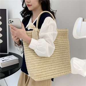 Bán Buôn 2025 Phong Cách Mới Của Phụ Nữ Công Suất Lớn Cầm Tay Dệt Xô Túi Mùa Xuân Mùa Hè Thời Trang Phương Tây Phong Cách Nóng Tính Cỏ - Product Image 3