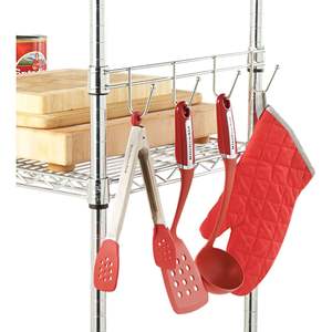 Barres de suspension en fil métallique argenté Alera de 24 po de profondeur, 5 crochets par barre, 2 barres par paquet, pour rangement de garage - Product Image 3