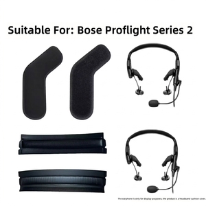 Kit de Almohadillas y Protectores Laterales de Cuero Proteico para Auriculares Bose ProFlight Serie 2, Juego de Accesorios para Diadema de Aviación - Product Image 1
