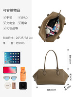 Tas Selempang Kulit Asli Kelas Atas untuk Wanita Gaya Normcore/Minimalis dengan Ritsleting Anti Maling Kapasitas Besar