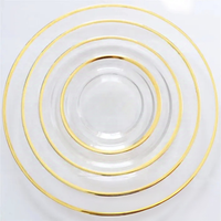 Assiette de présentation en verre YUG avec bord doré pour mariage – Ventes flash