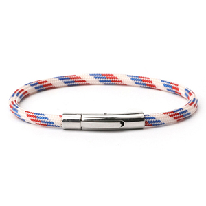 Bracelet en coton tressé en acier inoxydable, Bracelet à fermeture magnétique, Bracelet élégant pour hommes, à corde Durable, 1 pièce - Product Image 5