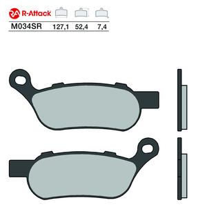 ผ้าเบรกมอเตอร์ไซค์ R-Attack M034SR แบบซินเทอร์ทองแดง สำหรับล้อหลัง ได้รับการรับรองมาตรฐาน R90 - Product Image 1
