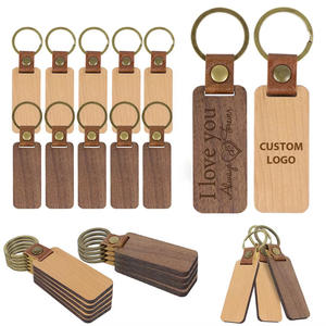 Portachiavi Grezzi in Legno all'Ingrosso per Incisione Laser Targhetta Anello Portachiavi Personalizzato in Pelle Accessori Portachiavi in Legno Regalo Aziendale - Product Image 1