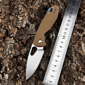 <span class=keywords><strong>PIET</strong></span> 5390 브라운 G10 핸들 폴딩 나이프 8Cr13Mov 스틸 블레이드 캠핑 자기 방어 EDC 전술 포켓 나이프 - Product Image 2