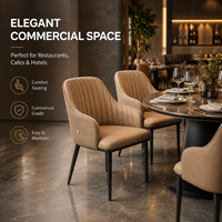 Chaise de salle à manger ergonomique moderne de style seau, siège en cuir rembourré avec pieds en métal stables pour restaurant, café, hôtel
