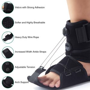 Dual-Knob Adjustable Plantar Fasciitis Foot <b>Drop</b> Orthosis Brace For Ankle And Foot Support Black Size One Size - Product Image 3