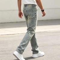 Jeans slim fit en denim extensible doux en coton, pantalon décontracté pour homme, avec personnalisation.