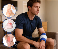Compresse de gel froid/chaud professionnelle en nylon bleu pour coude, OEM/ODM, soulagement de la douleur et récupération des blessures