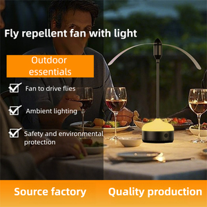 Ventilador Repelente <span class=keywords><strong>de</strong></span> Moscas Portátil con Batería/USB, Doble Acción, Luz Amarilla, Aspas Suaves, Trampas Ecológicas para Acampar al Aire Libre - Product Image 6