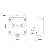 Lector RFID UHF JTSPEEDWORK JT-7100 ISO 18000-6C, 902-928/865-868MHz, Alcance de 0-3m, Aleación de Aluminio, Negro, Kit de Puerta Fija