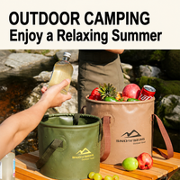Seau pliable en PVC renforcé de qualité supérieure avec logo personnalisé, idéal pour le camping, la pêche et les voyages, avec double anse robuste