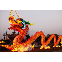 Décoration de parc extérieur Festival traditionnel chinois Lanterne en soie légère et animale Spectacle de lanterne Dragon