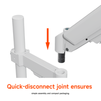 Soporte de Escritorio AUKI Blanco para Dos Monitores con Resorte de Gas, Poste Vertical Ajustable en Altura, Soporte VESA