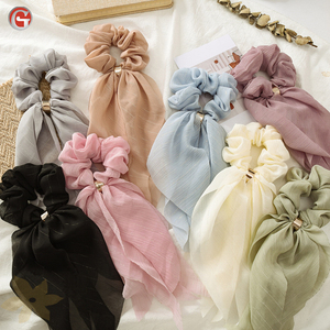Verano de la gasa de <span class=keywords><strong>moda</strong></span> hilo accesorio del Pelo elástico colorido pañuelo <span class=keywords><strong>Scrunchies</strong></span> - Product Image 5