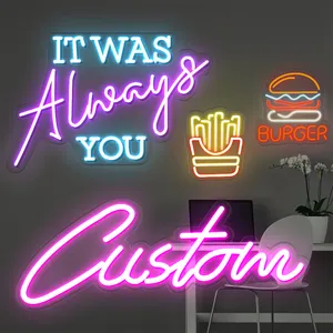 Dropshipping Gratis Ontwerp Custom Led Neon Licht Naam Logo Neon Sign Custom Drop Verzending Voor Slaapkamer Verjaardagsfeestje Thuis