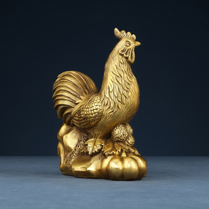 Copper World Bronze Rooster Figurine Handmade Zodiac Animal Sculpture Home Decor Living Room Gift Chinese New Year <b>Ornament</b> - Product Image 2