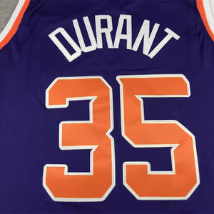 Camisetas de Baloncesto Americanas Cosidas Nuevas al por Mayor 2024 Nueva Temporada Sun # 35 Camisetas de <span class=keywords><strong>Kevin</strong></span> <span class=keywords><strong>Durant</strong></span> Blancas, Negras y Moradas - Product Image 4